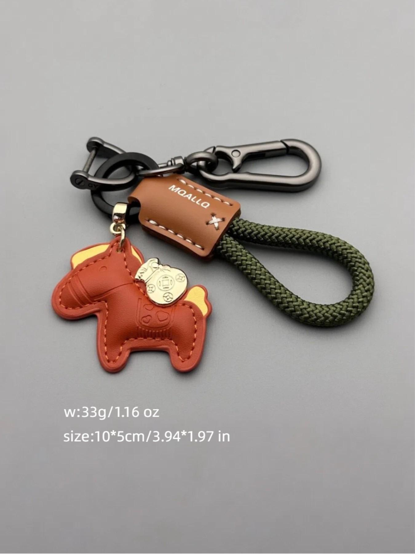 Handmade Horsehair Cartoon Style Couple Bracelet Keychain, Cute Fashion Jewelry Gift, Perfect for Her or Him, Unique Present Idea