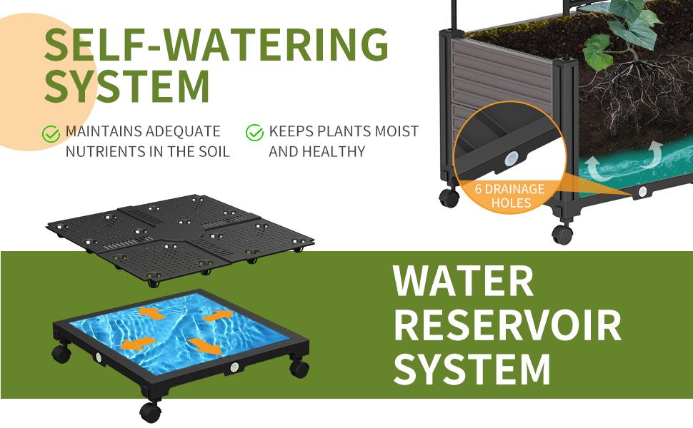 MOPHOTO Raised Garden Bed Planter Box with Trellis for Climbing Vegetables Plants, Tomatoes Planters Outdoor Tomato Cage with Wheels, Indoor Outdoor Use