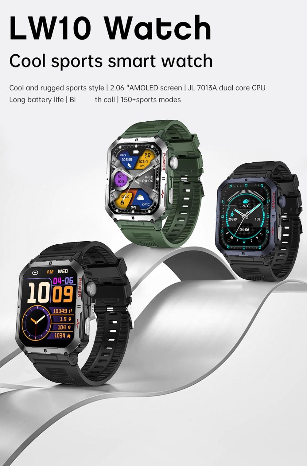 AI smartwatch 2.06 with full touchscreen, high appearance, low power consumption and long battery life. Scan for matching, 120+ sports modes, voice assistant, APP sports push. Stopwatch, camera remote control, music player, calculator. Perfect gift for