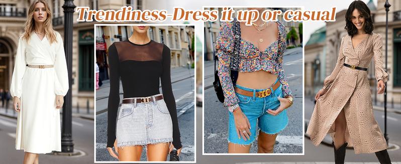 JASGOOD 3 Pack Women's Belts for Jeans Pants Fashion Waist Belts for Ladies Leather Belts