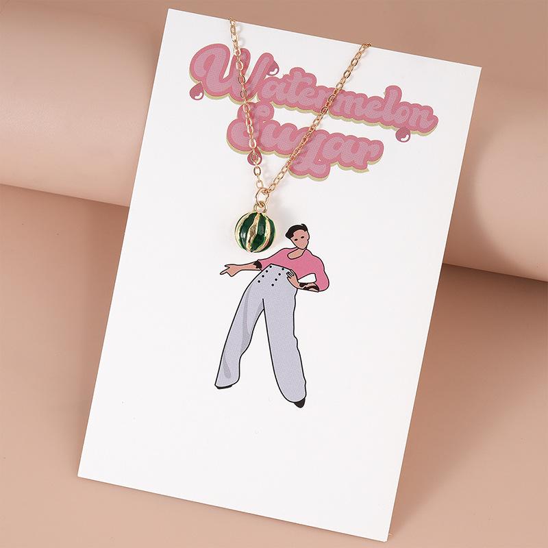 Summer Style Watermelon Pendant Necklace - Fashionably Simple, Versatile and Cute Necklace