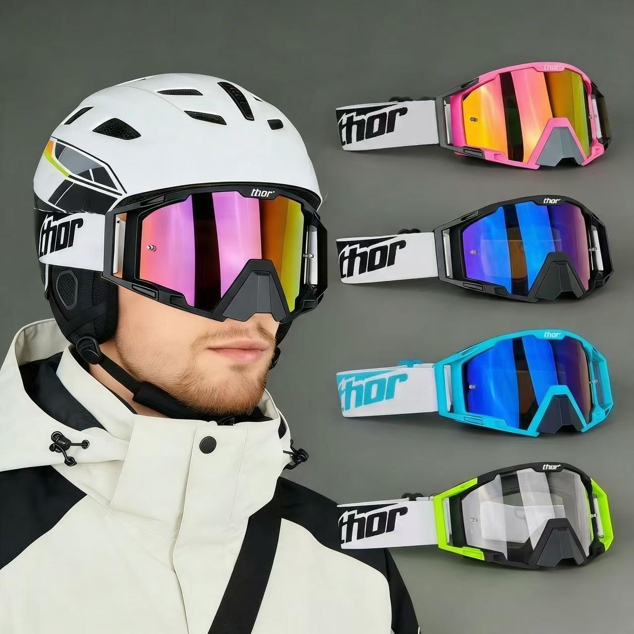 All-Season Motocross Goggles: Scratch-Resistant, Dustproof, UV-Protective, Adjustable Fit for ATV, Dirt Bike, Snowmobile & Off-Road Riding - Perfect Gift for Adults & Teens