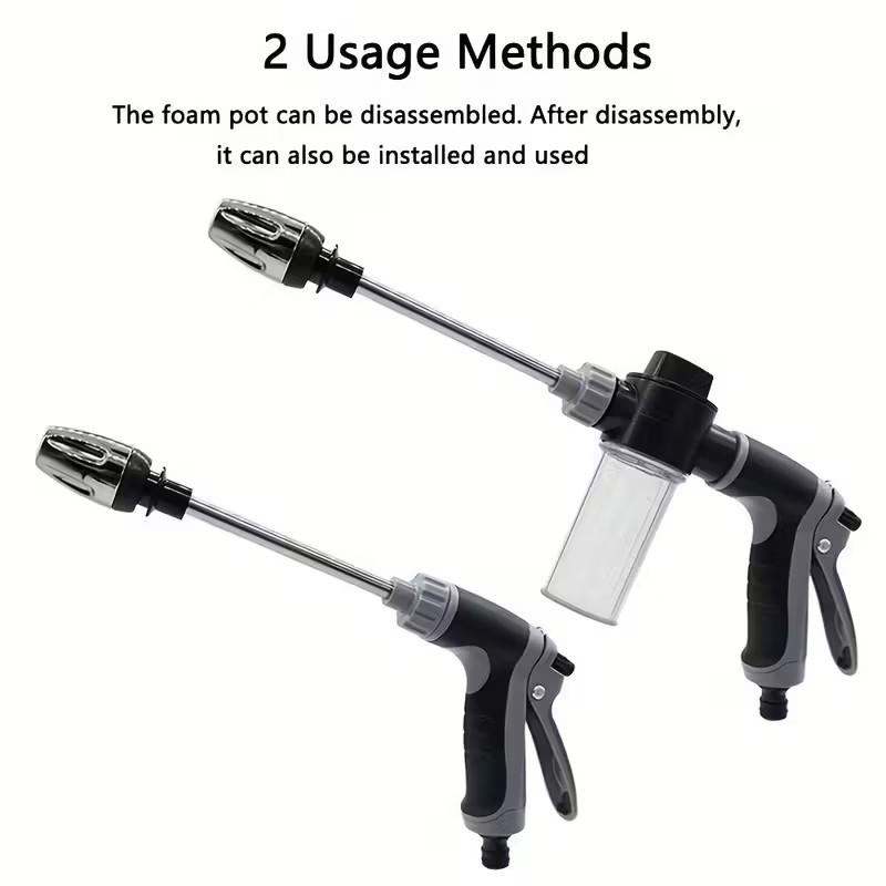 High Pressure Car Wash Gun, Upgrade Thick Rod, Plastic Body, Copper Nozzle, Garden Hose Sprayer, Multi-Function Watering Tool