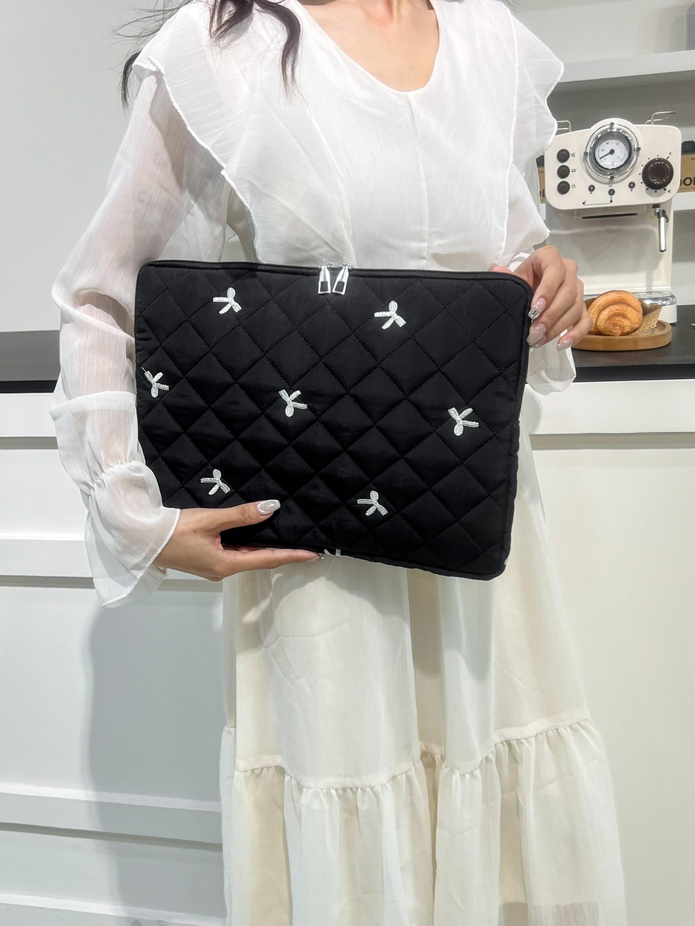 Multi-Size Laptop Bag with Bow Pattern, Computer Protection Case, Tablet Organizer, Ideal for Women, Teachers, Students, School Supplies