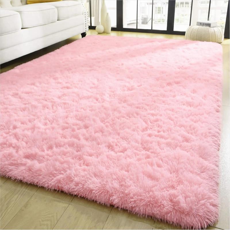 Ultra Soft Solid Color Plush Area Rug, Long Pile Carpet for Living Room, Bedroom, and Window Sill, Cozy Floor Mat for Home Decor
