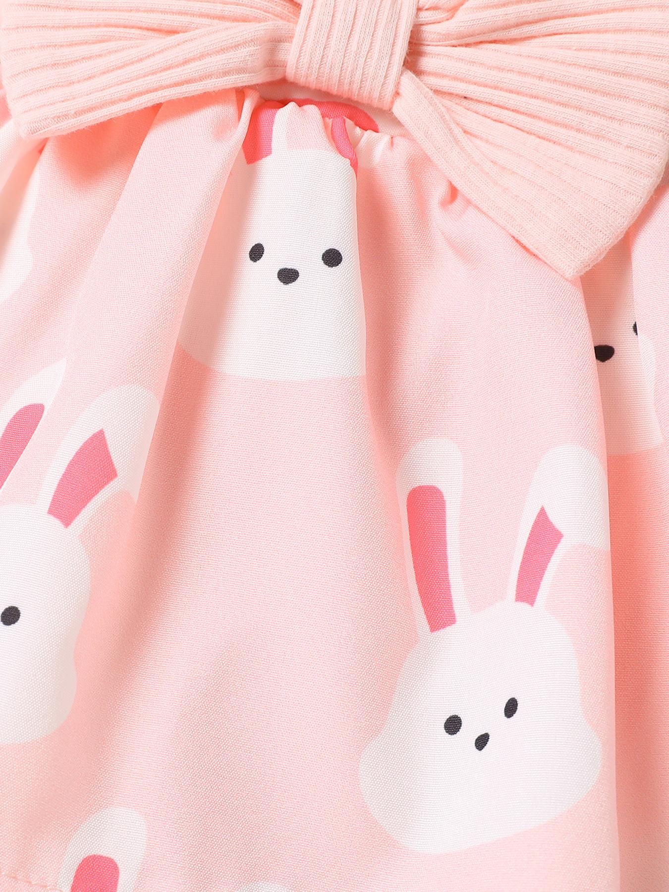 Baby Girls 2-Piece Clothes Rabbit Easter Cute Romper and Headband Pink Color Toddler Outfit for Spring #springtok