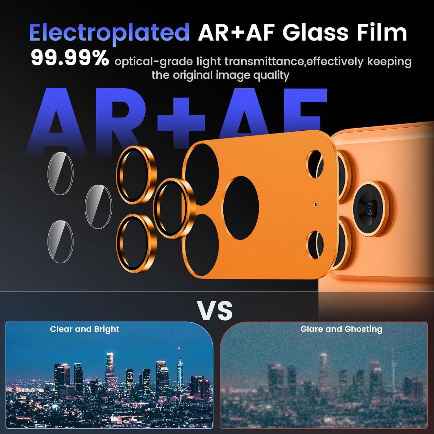 Aluminum Alloy Metal Lens Protector Film for iPhone 17 Pro/iPhone 17 Pro Max Rear Camera, 9H Ultra-Clear Tempered Glass with Anti-Fingerprint Design