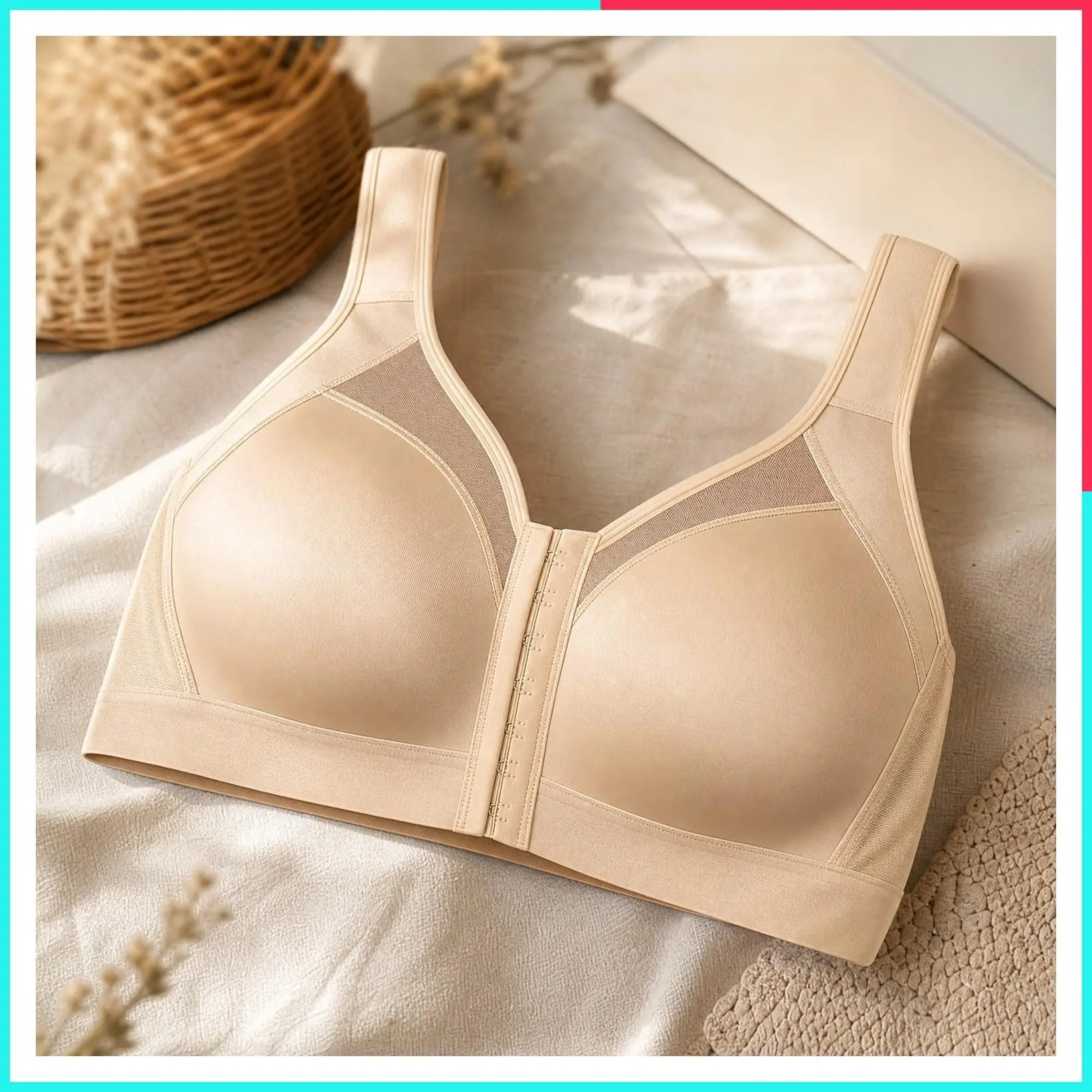 Front Closure Compression Bra for Post Surgery with Adjustable Straps, Wireless Post Op Bra for Breast Augmentation