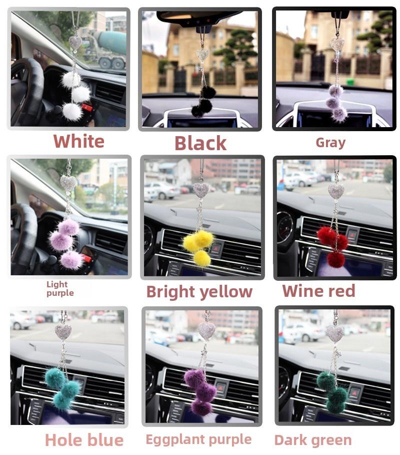 Fluffy Heart Rearview Mirror Charm, Cute Fuzzy Car Accessories for Women, Aesthetic Car Interior Hanging Decoration, Gift for Her Fluffy Heart Rearview Mirror Charm, Cute Fuzzy Car Accessories for Women, Aesthetic Car Interior Hanging Decoration, Gift for Her