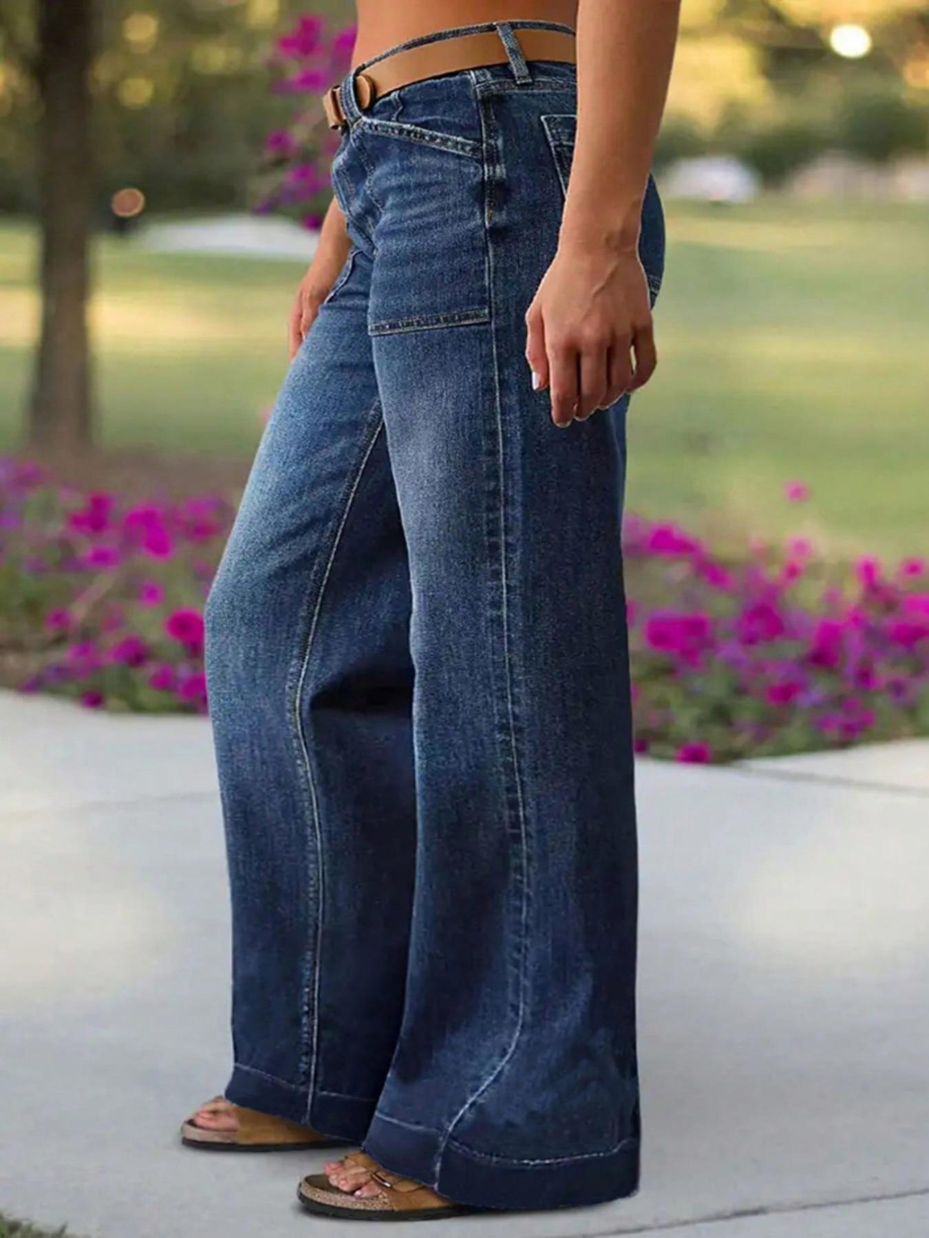 Women's Loose Straight Leg Denim Jeans, Comfortable Casual Style, Perfect for Daily Wear and Outdoor Activities, T-chic Women's Loose Straight Leg Denim Jeans, Comfortable Casual Style, Perfect for Daily Wear and Outdoor Activities, T-chic