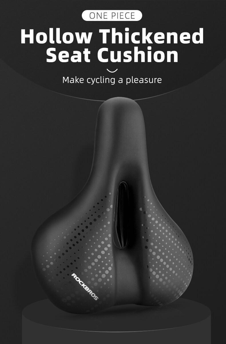 ROCKBROS Bike Seat for Men Women Comfort Wide Gel Bike Seat Replacement,Breathable Waterproof Padded Bicycle Saddle, Compatible with Cruiser/Mountain/Fat Bikes