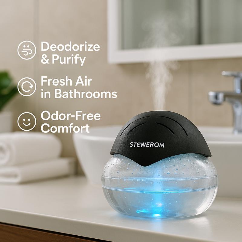 Stewerom Water-Based Air Purifier & Air Washer, Essential Oil-Free Air Freshener with 7-Color LED Mood Light for Home, Office & Room, Air Revitalizer Diffuser