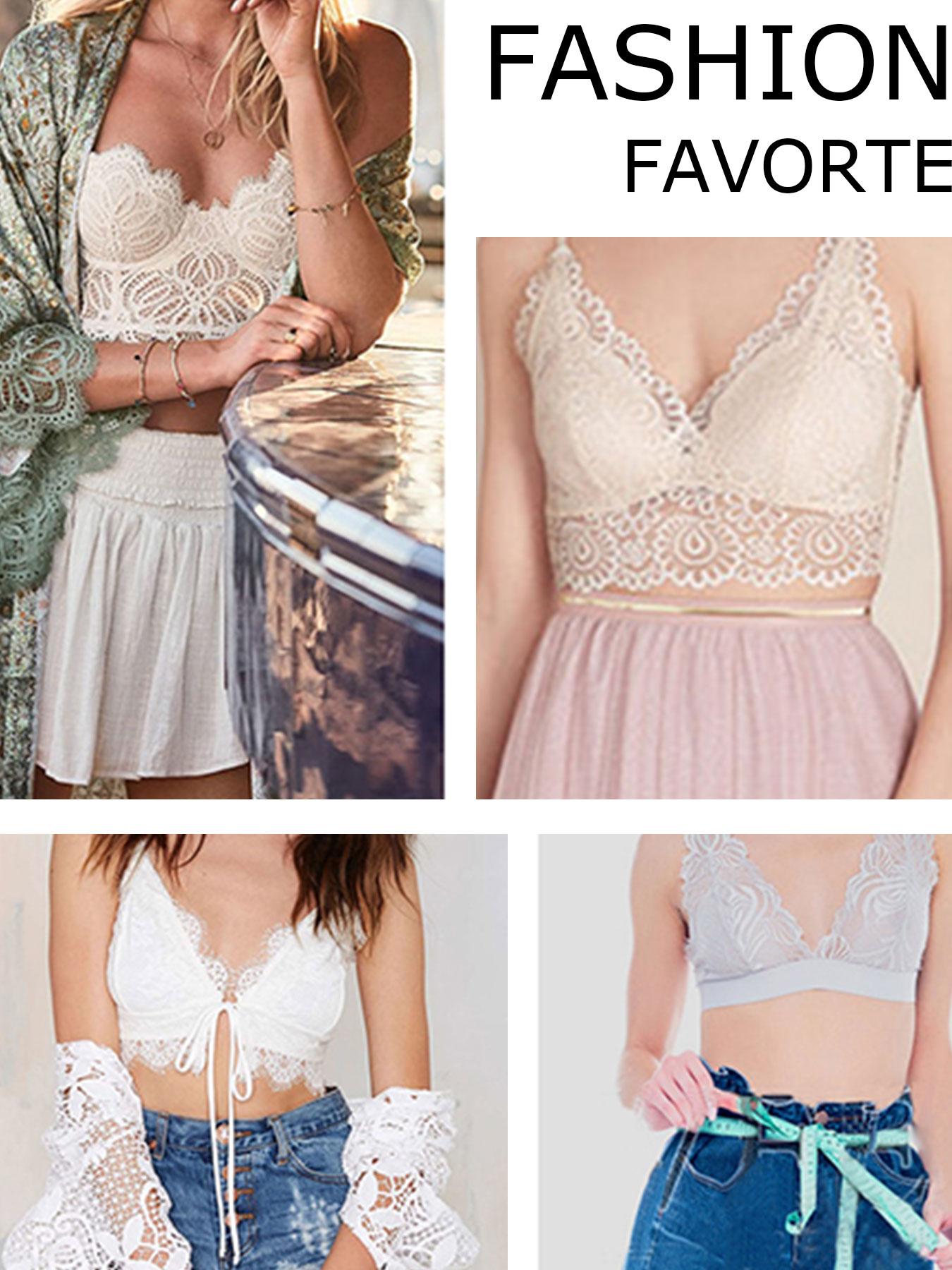 Women's Lace Bralette, Comfortable Elastic Fabric, Deep V Design, Removable Pads, Breathable and Soft, No Underwire, Adjustable Straps christmas push up bra Underwear