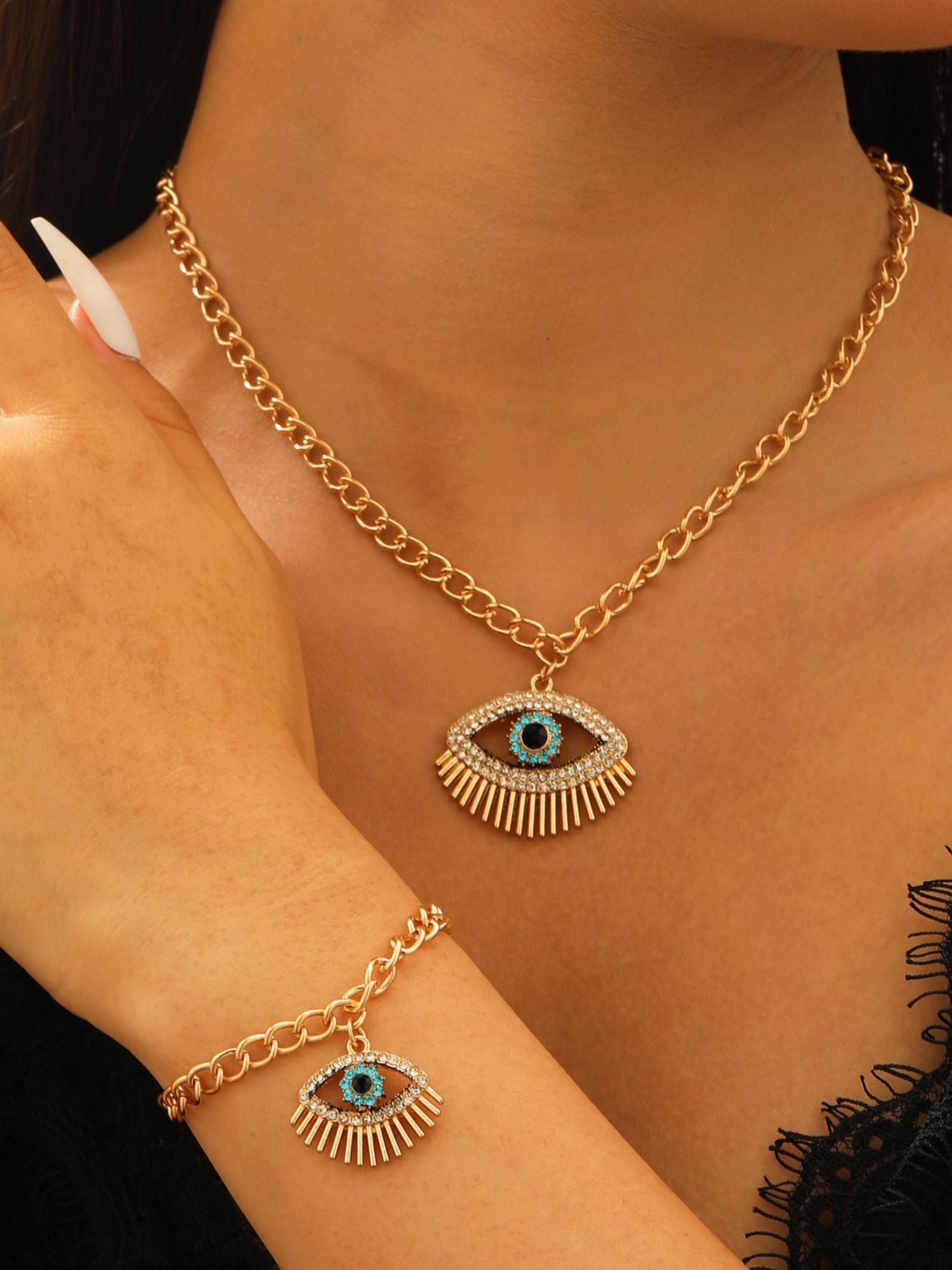 Boho Devil Eye Jewelry Set, Trendy Women's Party, Unique Vacation Style, Fashionable Social Gift, Elegant Accessories Collection