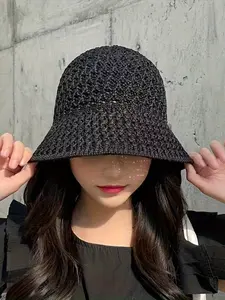 Spring Summer Hollow Out Hat, Bucket Hat, Fisherman Hat, Suitable for All Seasons, Lightweight Outdoor Hat, Comfortable and Stylish