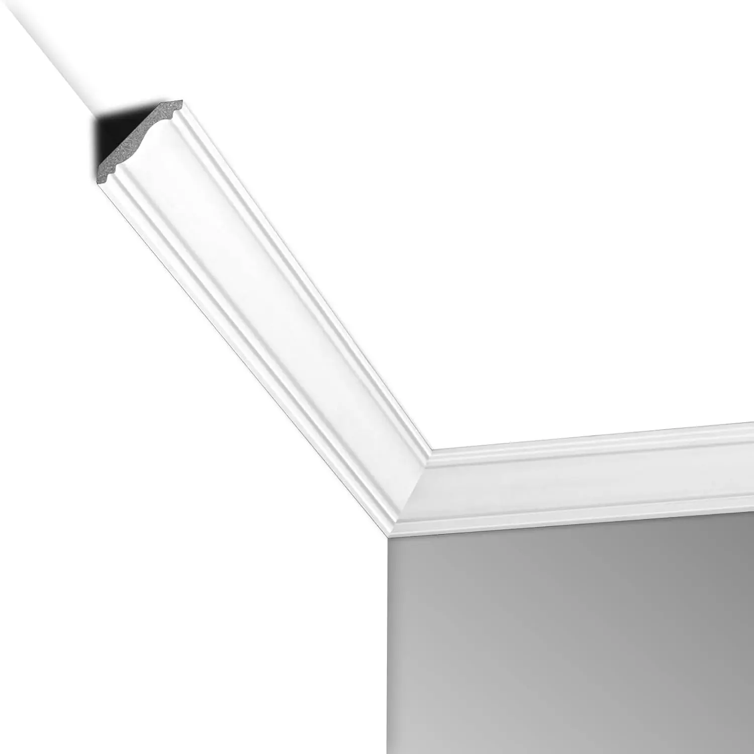 Ceiling Crown Molding Trim 10-Pack 47Ft, High Impact Polystyrene Decorative Ceiling Moulding - Installed with Glue, White
