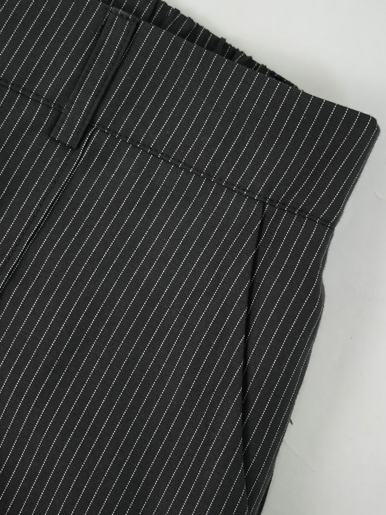 Women's High-Waisted Striped Pants, Casual Loose-Fit Baggy Office Wear, Spring Summer New Arrival, Korean Style Straight Leg Jeans