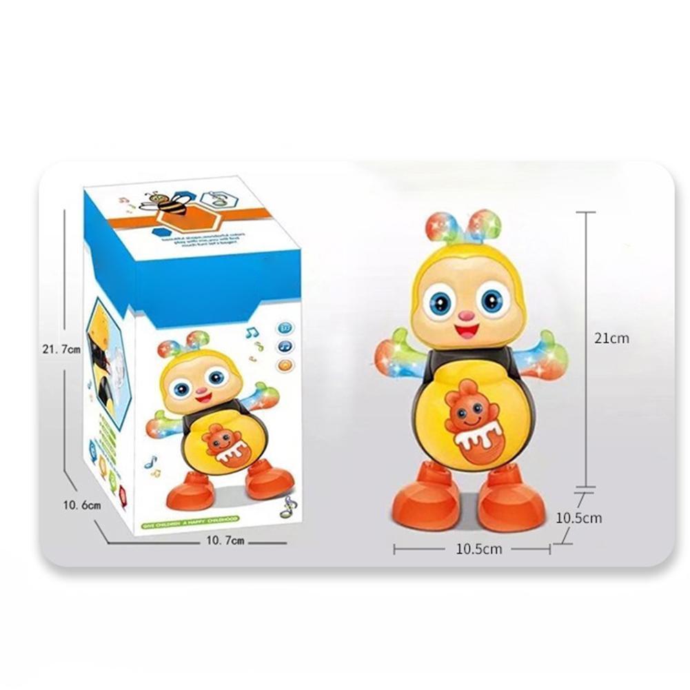 11cm Singing And Dancing Cartoon Bee Electric Light Cute Bee Children's Early Education Toys Make Sounds Family Interactive Toys