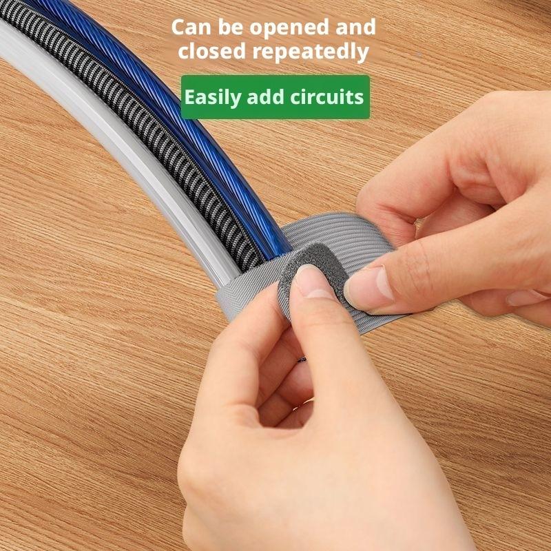 Cable Organizer, Power Cord & Data Cable Management, Velcro Cable Ties, Self-Adhesive Wire Fixing Clips for Ethernet & Power Cords