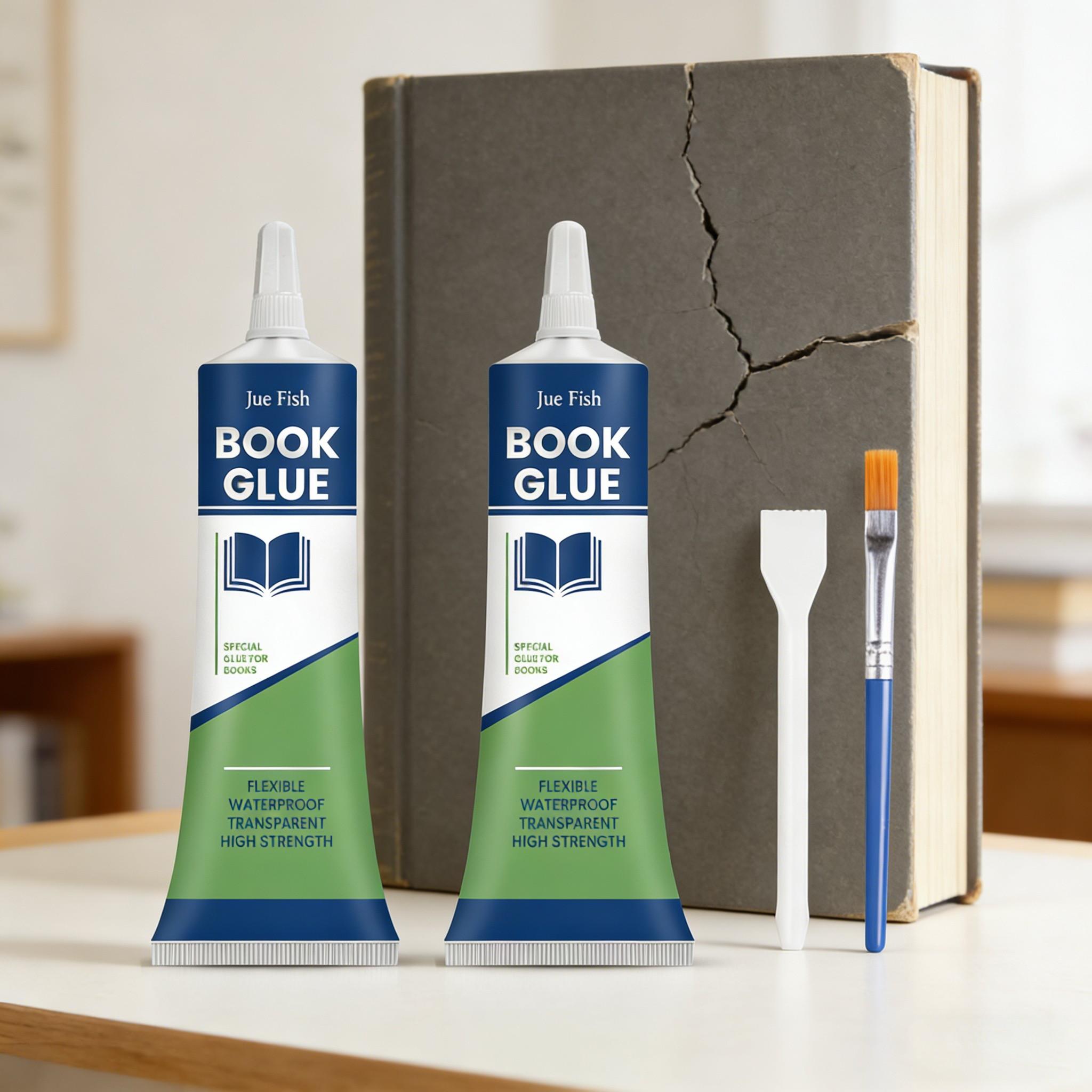 2-Pack Set Of Resin Book Repair Glue (60ml*2 + Brushes), Neutral And Mild Formula, Stable Adhesive For Books And Archival Paper, Transparent And Fast-Drying, Meets Daily book Repair Needs
