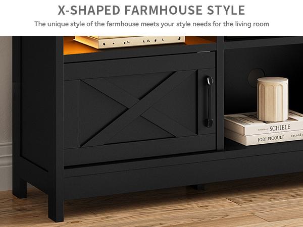 DWVO Farmhouse TV Stand for TVs Up to 65 Inch, Modern Entertainment Centre with Power Outlet, TV Shelf with Storage Cabinet, Television Stands for Living Room, Media Console, 59" DWVO Farmhouse TV Stand for TVs Up to 65 Inch, Modern Entertainment Centre with Power Outlet, TV Shelf with Storage Cabinet, Television Stands for Living Room, Media Console, 59"