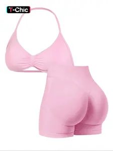 New Women's Sporty Yoga Set, High-Waist Tight-Fitting Shorts and Tank Top, Summer Fitness for Running and Gym, Yoga Wear