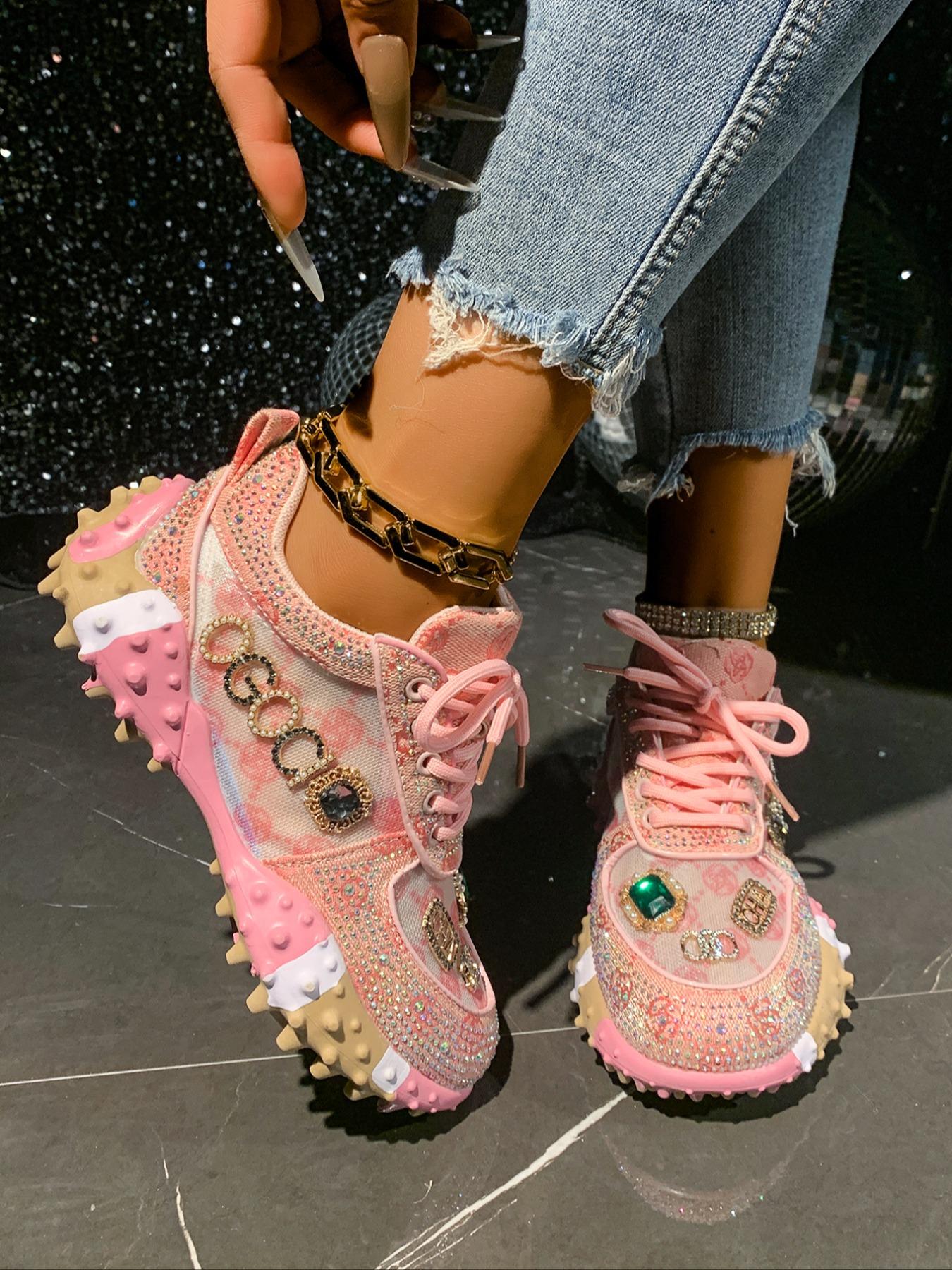 Fashion Dad Shoes for Women, New Mesh Breathable Thick Sole Height-Boosting Casual Sports Shoes, Cute Style, All over Print