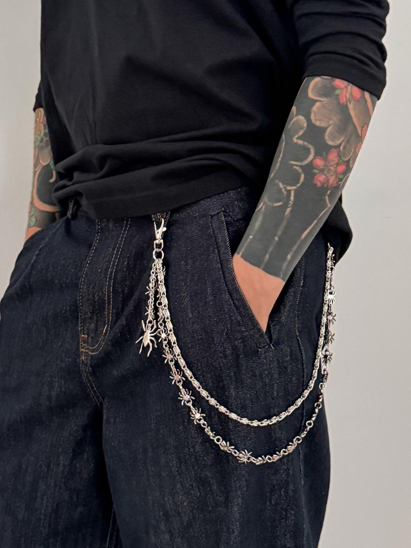 Men's Punk Spider Pendant Pants Chain, Fashionable Hip Hop Jewelry for Halloween Gift, Unique Party Accessory for Stylish Look