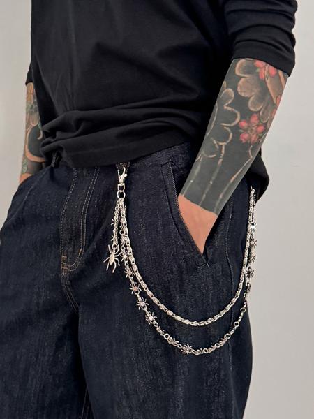 Men's Punk Spider Pendant Pants Chain, Fashionable Hip Hop Jewelry for Halloween Gift, Unique Party Accessory for Stylish Look