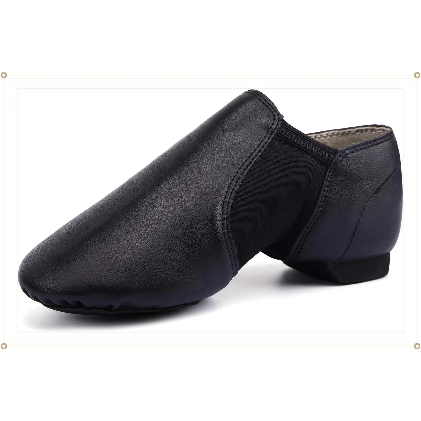Unisex PU Leather Jazz Shoe for Girls and Boys Slip on Dance Shoes | Soft PU upper, Eco-friendly, Stretchy arch support, Easy to wear, EVA sole, Cushioned Split sole, Flexible, Snug, BreathableGift