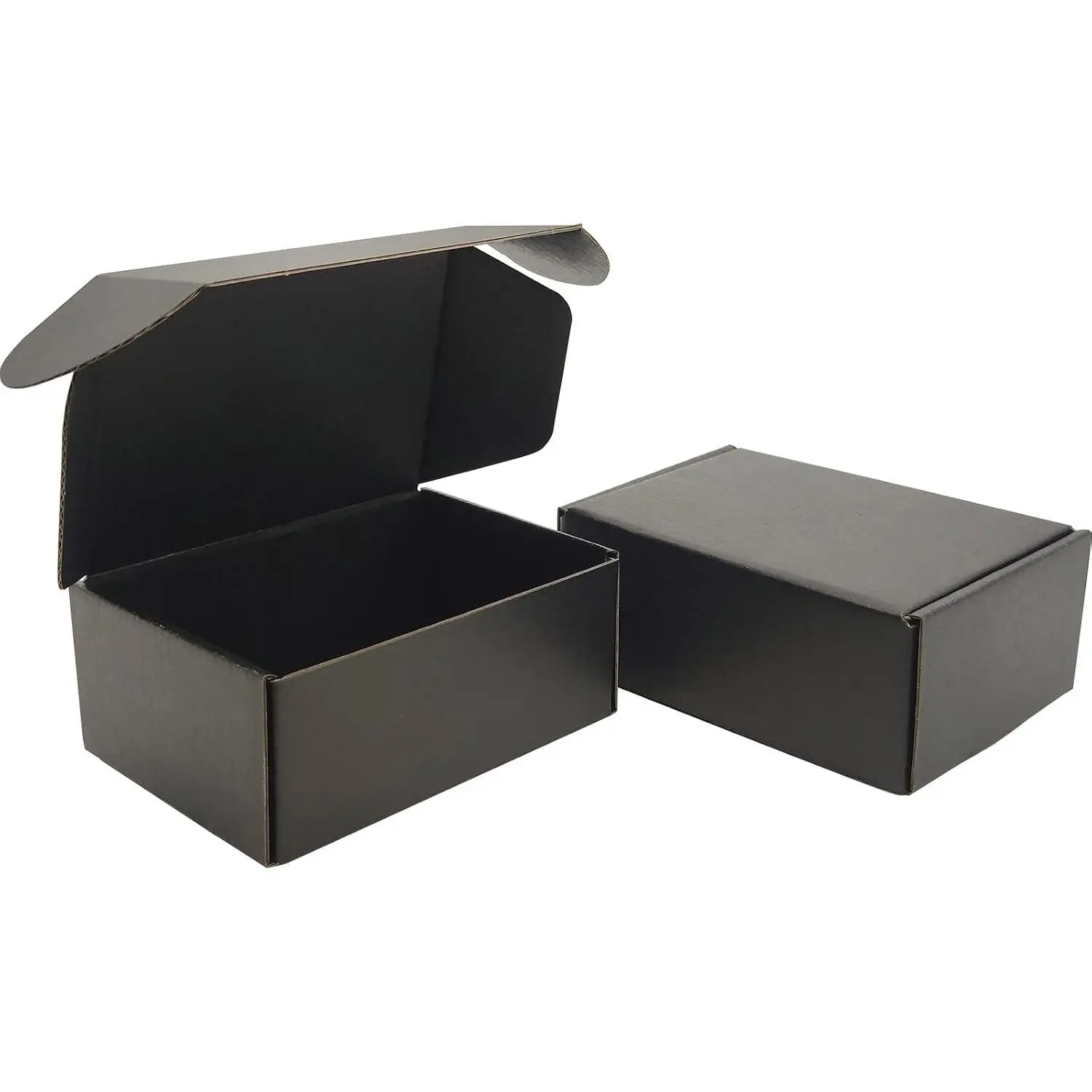 6x4x2 Inches Small Shipping Boxes Set of 50 - Black Corrugated Cardboard Mailer Boxes for Shipping Packaging Mailing Products