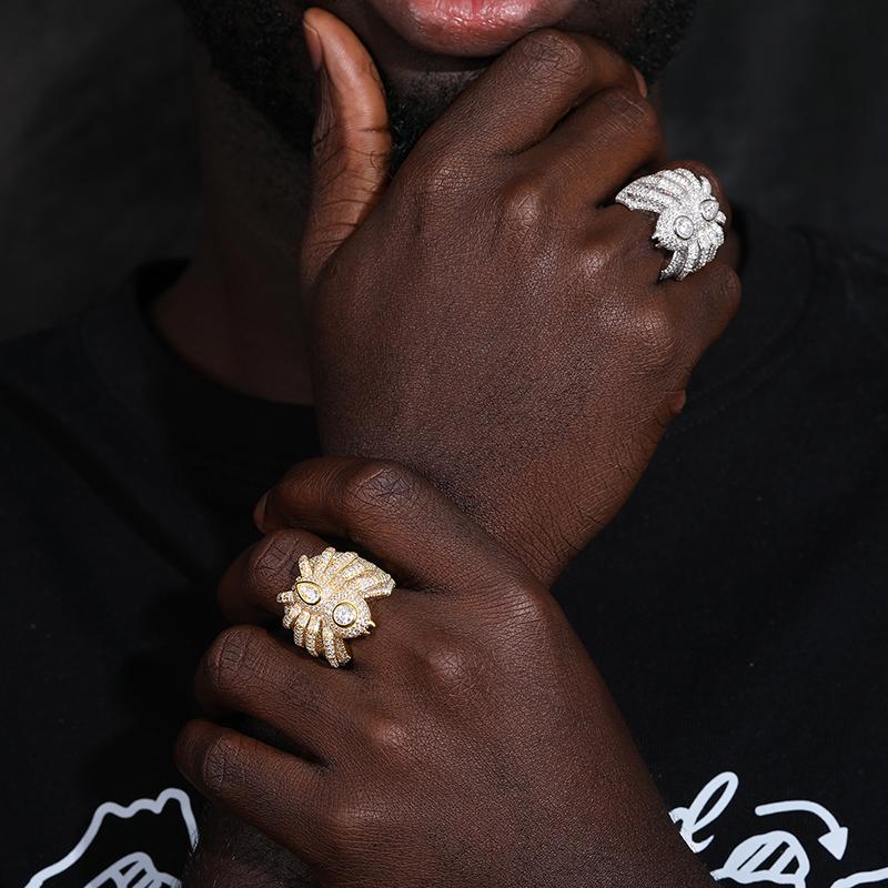 【#R296 】S925 Sterling Silver Cut Synthetic Moissanite Ring Animal Spider Ring Suitable for Men and Women Hip Hop Jewelry Gift