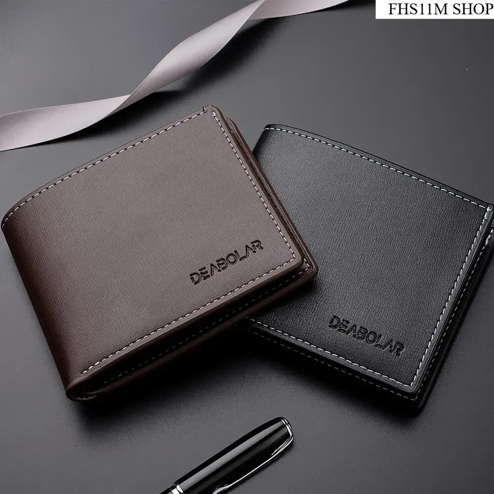 Men's Premium Classic Minimalist Lightweight Foldable PU+Polyester Bifold Business Wallet - Ultra Slim Credit Card Holder with Flap Buckle, Stash Pockets, Old Money Aesthetic for Business Casual Outfits, Everyday Carry Commute