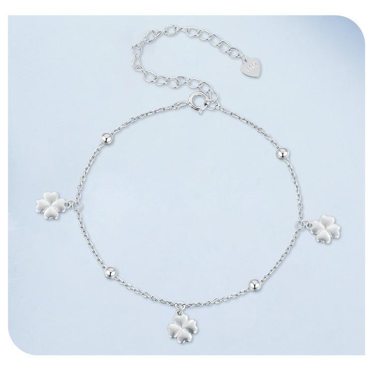 EAMTI 925 Sterling Silver Four-Leaf Clover Bracelet Dainty Jewelry Gifts for Women Mother's Day/Birthday/Anniversary Day/Valentine’s Day