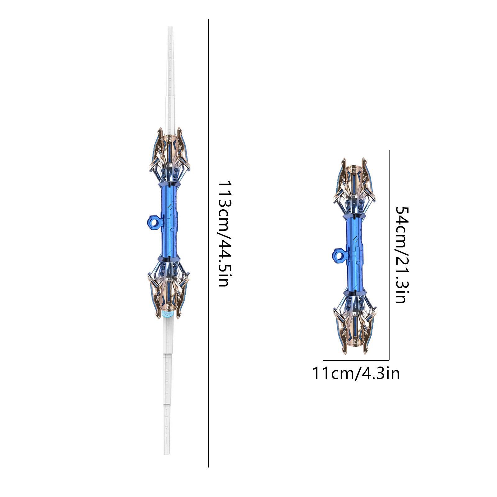 Double Bladed Lightsaber - Premium Alloy Extendable Hilt, RGB Lights, USB Rechargeable Battery, Spin Design, Realistic Sound, LED Sword for Ages 8+, Outdoor Night Activities, Party Decor