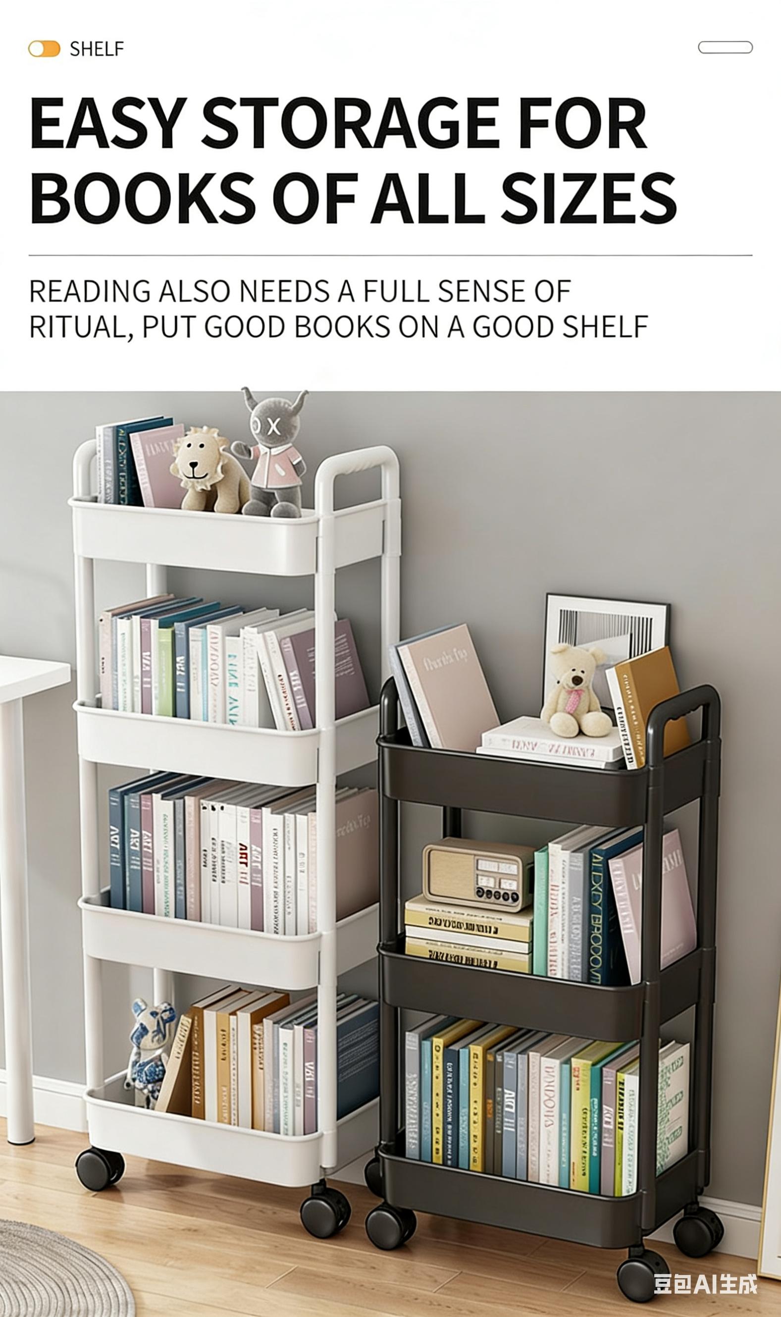 Mobile Storage Rack for Kitchen & Bathroom, Multi-Layer Snack Organizer, Kitchen Organizers, Ideal for Organizing Your Space Efficiently