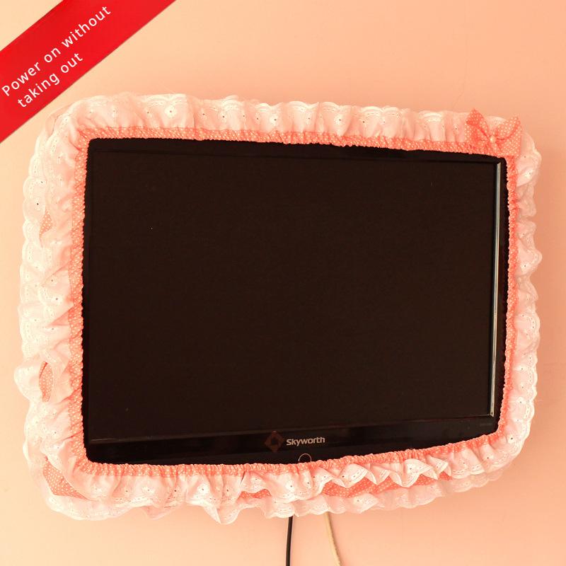 Household TV Monitor Dustproof Cover - 24-48in Stretch Fabric All-Purpose Indoor Protector, Elastic Home Care Supply with On/Off Without Lift Power-On Ready Design
