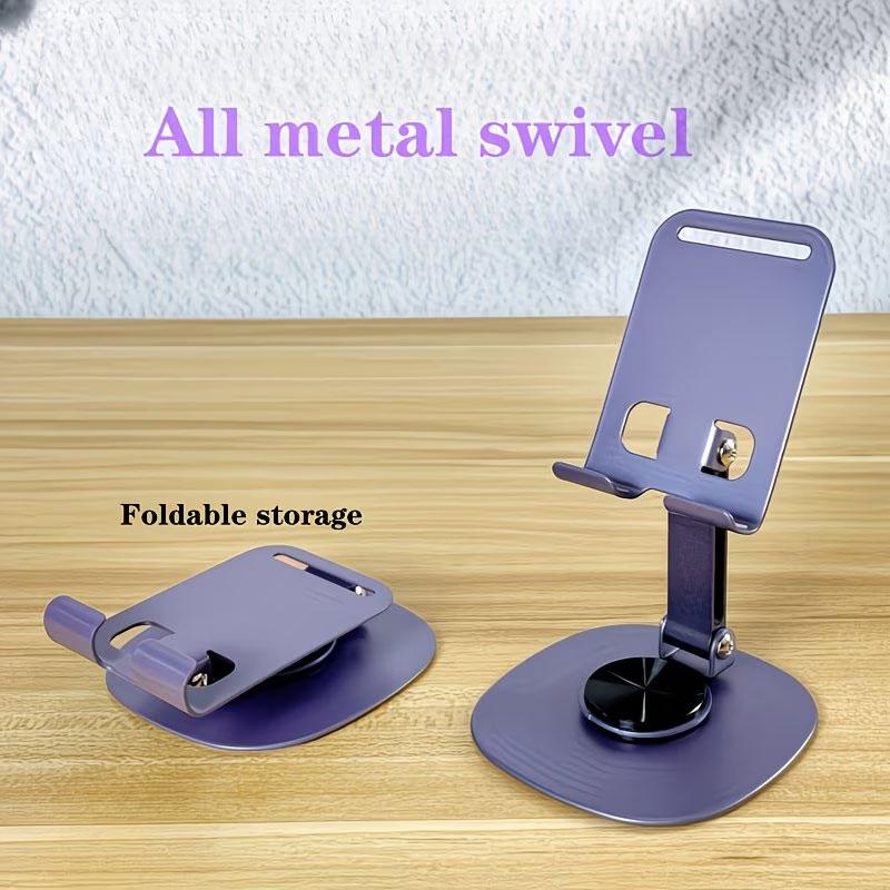 1 aluminum alloy mobile phone stand - waterproof 360° rotating desktop stand, with 2 adjustable folding designs, suitable for office desks and bedside tables
