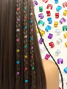 Multicolor Vibrant Hair Jewelry Set for Braids & Dreadlocks, Includes Beads, Rings, Clips, Adjustable Metal Cuffs, Perfect Hair Accessory