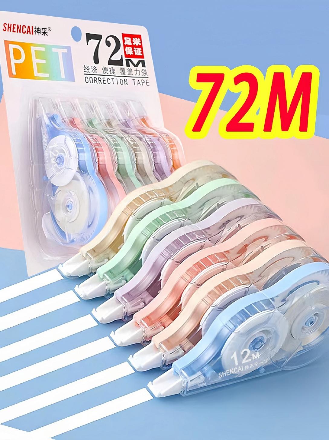 6pcs Macaron Color Correction Tape, Anti-Drop Silent Design, Portable Unique Style, No Residue No Trace, School Writing Quick Proofing