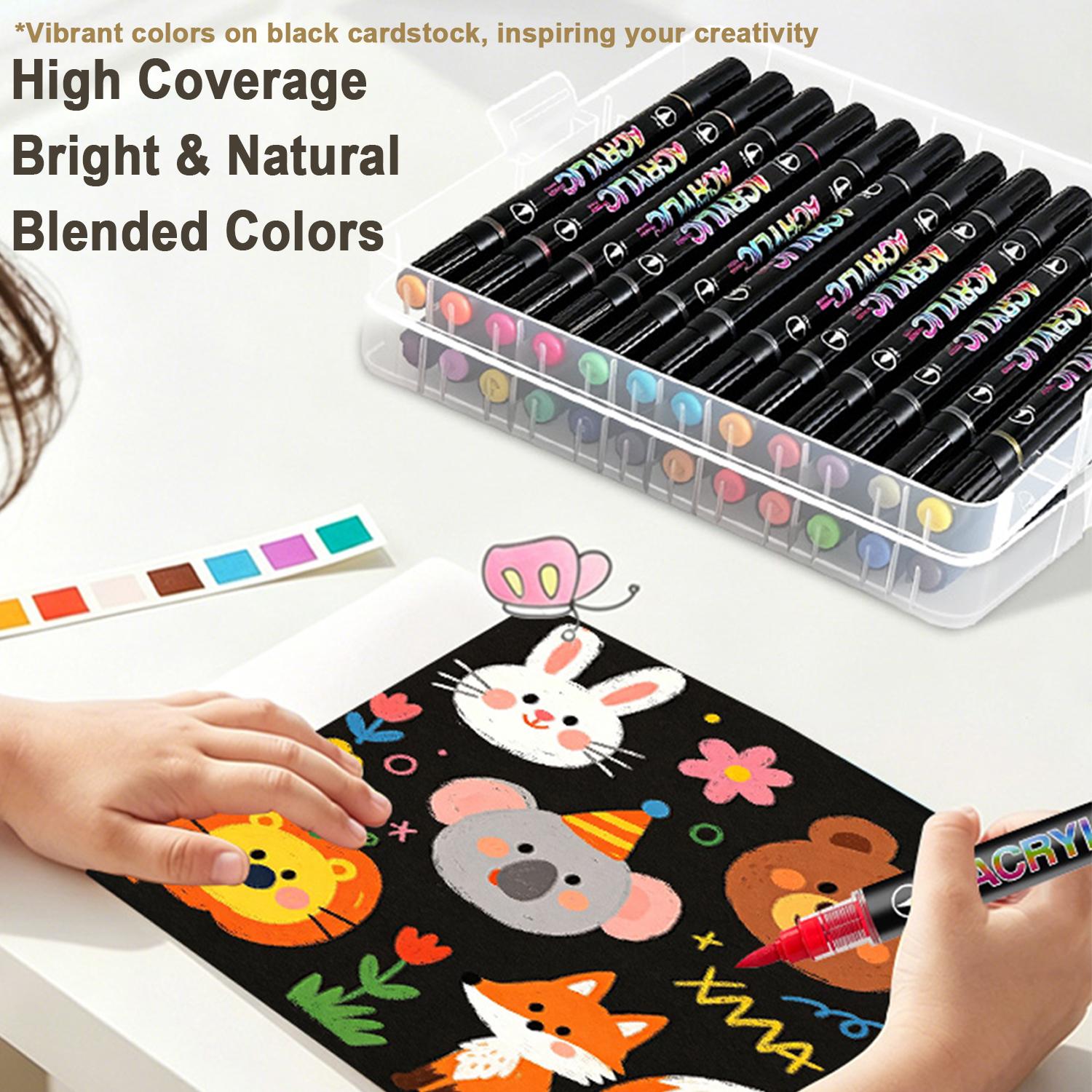 Metallic Color Markers 12/24/36/48/60/72 Colors, Non-Transparent Art Pens for DIY, Anime, School Supplies, New Condition