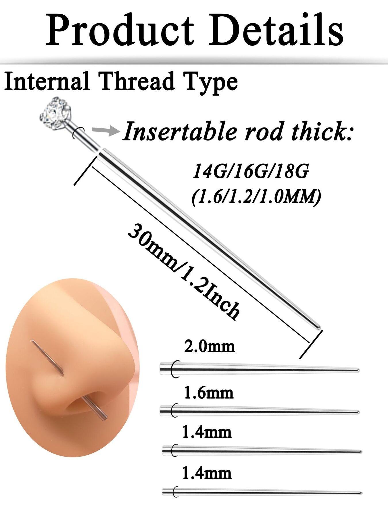 12 Pcs Piercing Needles Set Minimalist & Professional Surgical Stainless Steel Multi-Gauge (14G/16G/18G/20G) Multi-Type (Threaded/Threadless) For Body Piercing Artists Beginners Daily Use Gift