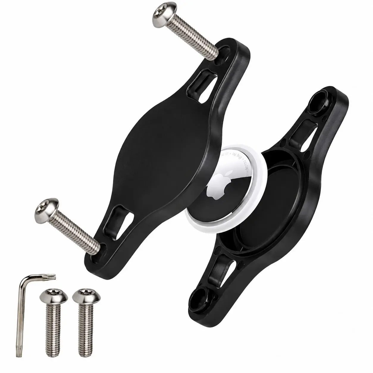Universal Bike Mount Holder for AirTag Tracker – Weather-Resistant, Low-Profile Aluminum Alloy Bracket with Secure Silicone Grip, Compatible with All Standard AirTag Models, Ideal for Theft Prevention and Real-Time Location Tracking on Road, Mountain, and