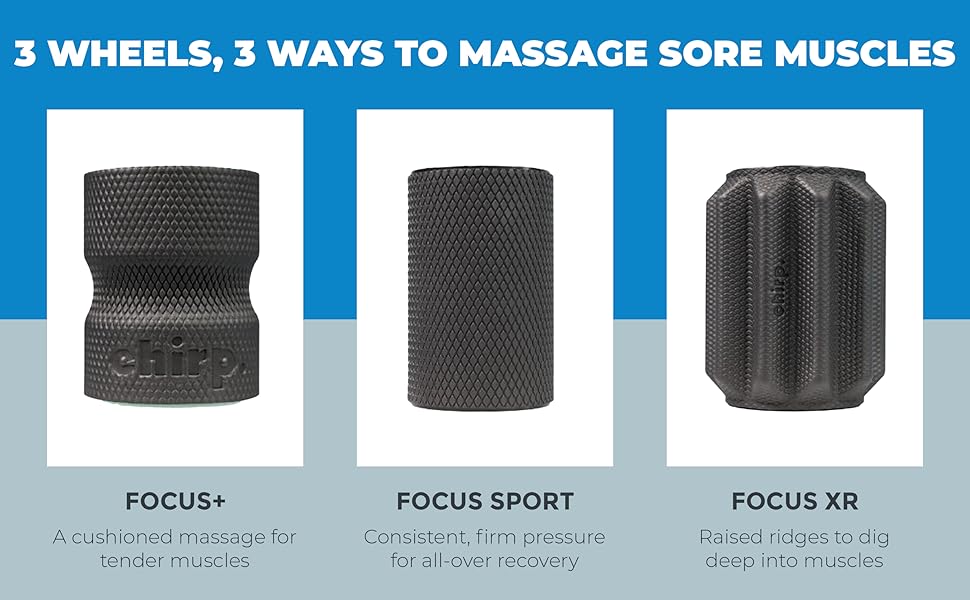 Chirp 3-in-1 Muscle Roller - Customizable Recovery Massager for Targeted Deep Tissue Massage, Pressure Point Relief for Back and Legs, Durable Foam Roller Supports up to 500 lbs, 4 x 4 x 24 inches