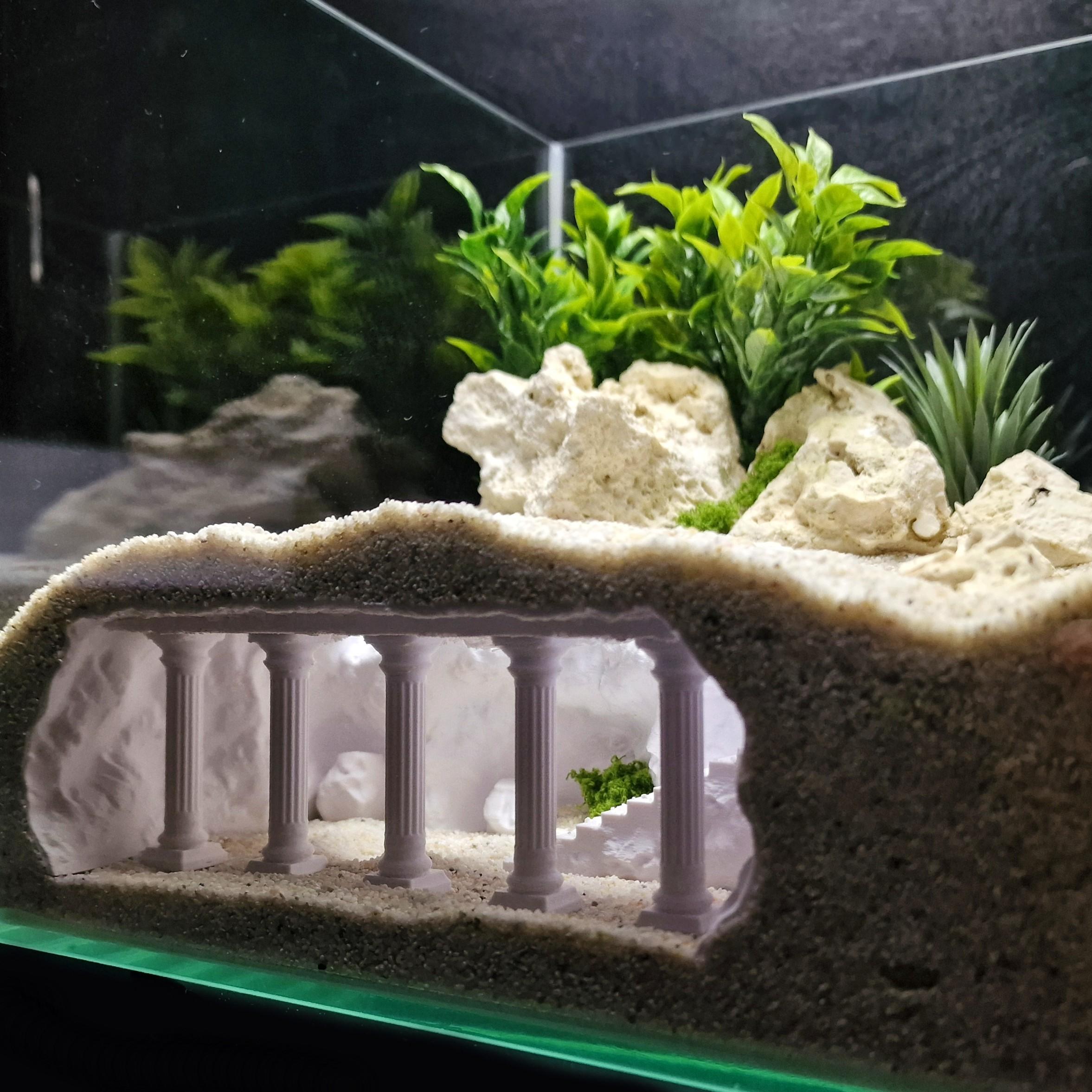 Greek Column Hole Aquarium Decorative Item, 3D Printed Roman Pillar Fish Tank Landscape Decoration, Ideal for Aquascaping