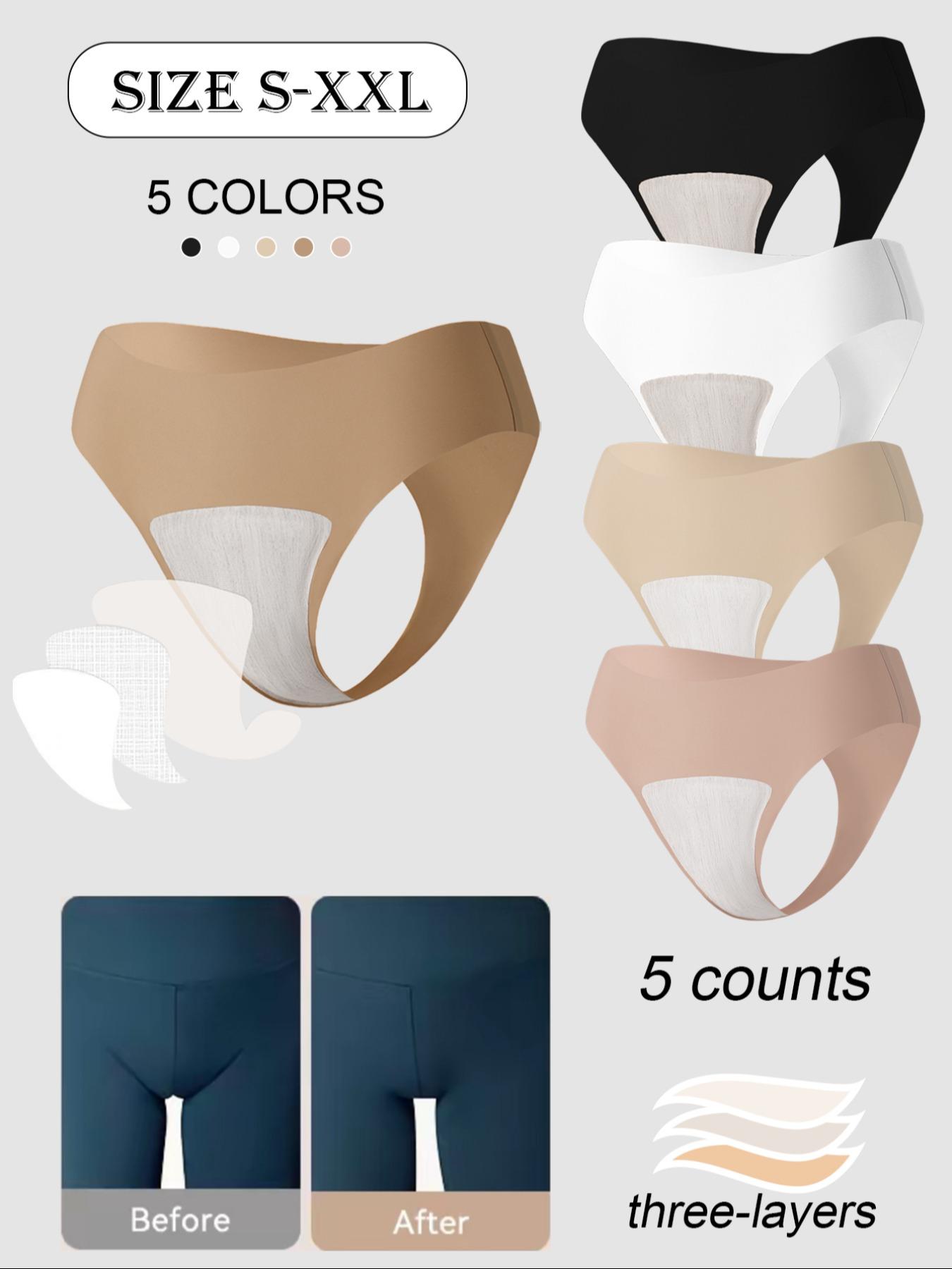 5 Pack Women's No Show Thongs - Camel Toe Proof Seamless Fitted Underwear Yoga Fitness Workout Gym Essentials, Panties