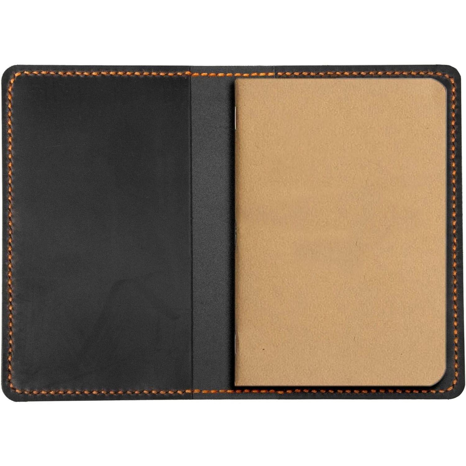 Leather Journal Cover for Moleskine Cahier Notebook Pocket size 3.5" x 5.5" Refillable Pocket Cover (Brown)