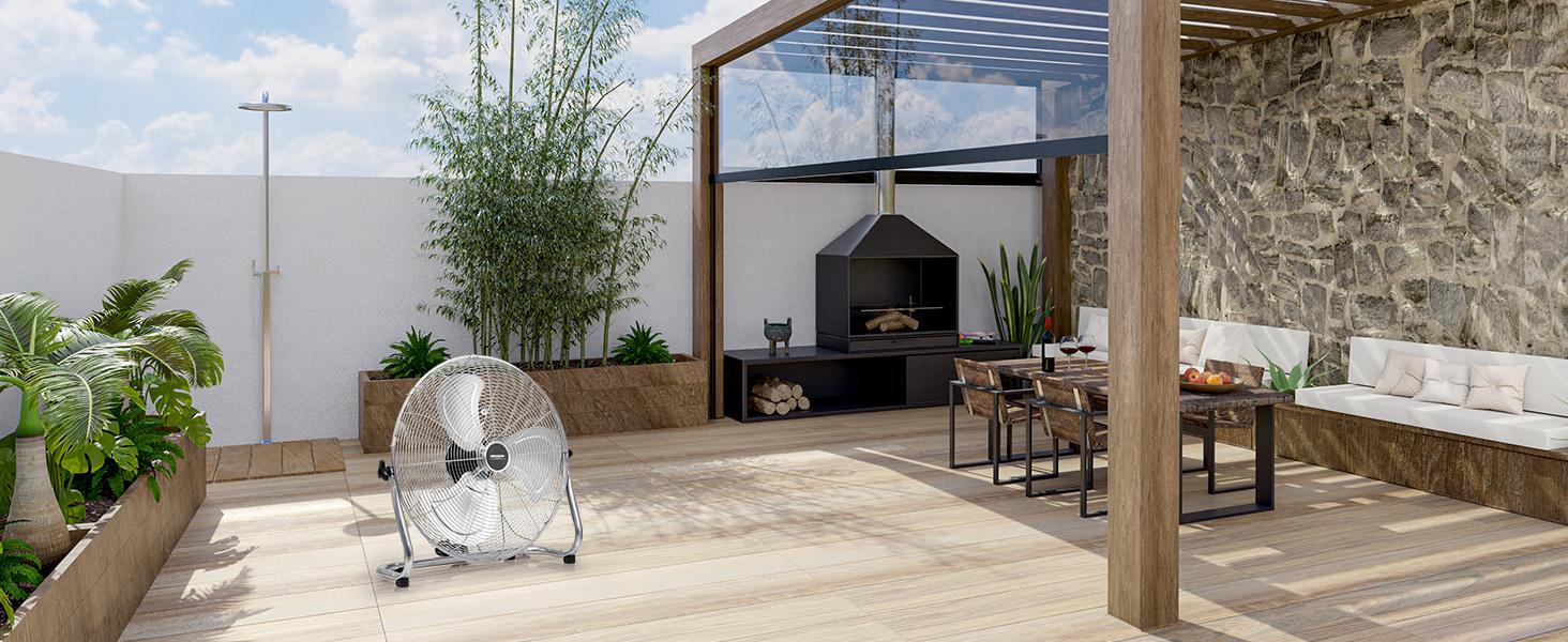 ROVSUN 20'' Floor Fans, High Velocity Heavy Duty Metal Industrial Floor Fan for Commercial & Residential, High Power Fan with Adjustable Tilt, Metal Box Fan for Garage, Gym, Bedroom, Shop, UL Listed