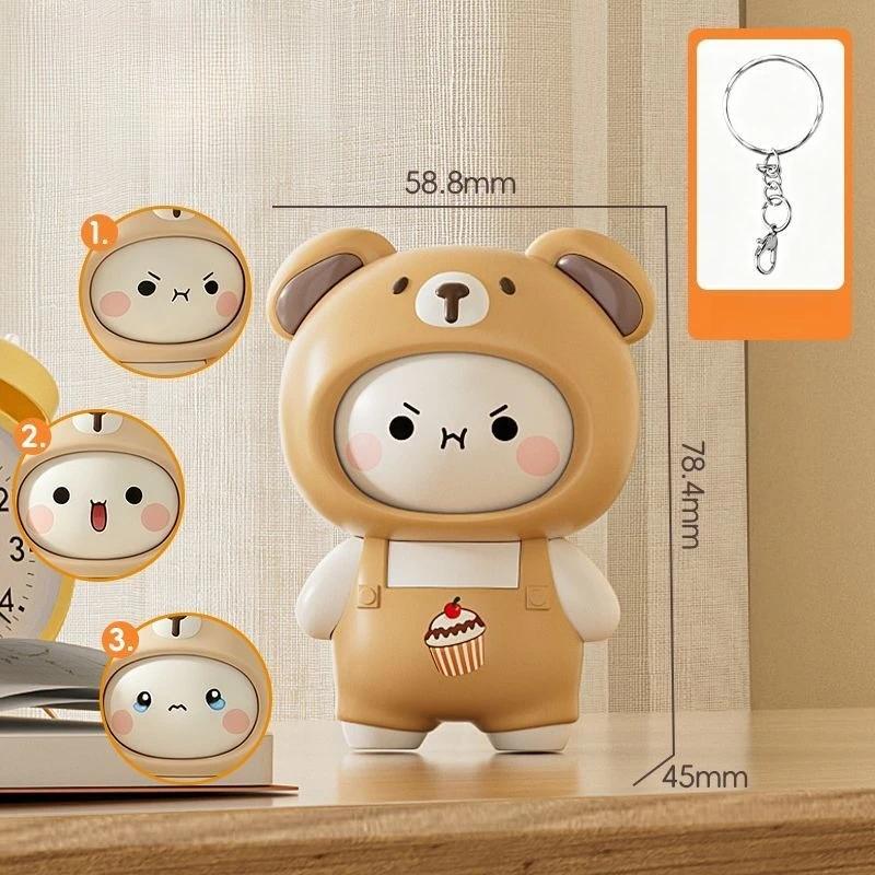 Original Bubu Dudu Change Face Figure Toy Keychain Pendant Doll Panda Bear Anime Figures Ornament Bag Decoration Gift