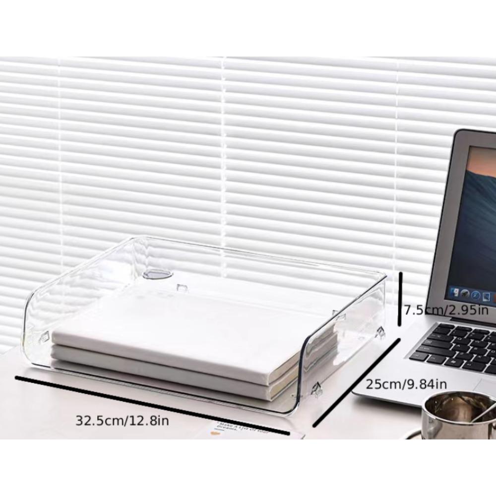 Stackable A4 document storage box, large-capacity assembled letter tray, desktop letter and document organizer, freestanding space-saving file rack, suitable for books, magazines and newspapers